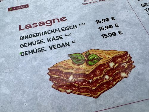 vegan lasagne  at Casalinga in Passau