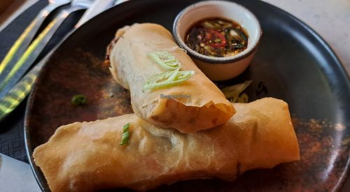 Not chicken curry spring roll at August House in Glasgow