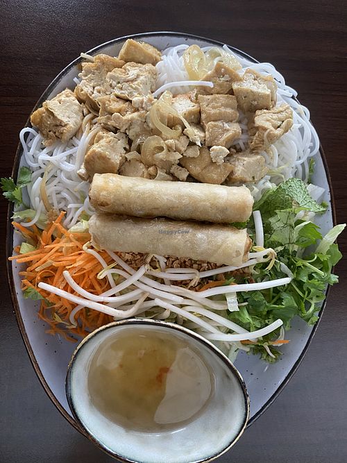 Bun Tofu. Served with soup of the day or a summer roll in addition to what you see here.  at Viet Soup in Vienna