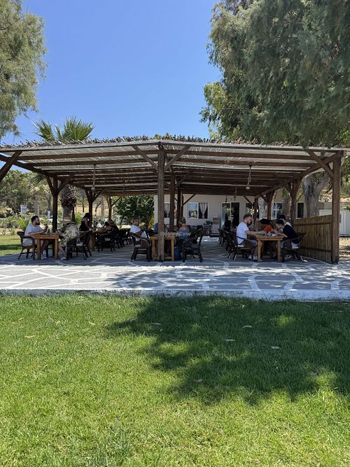Outdoor dining  at Taverna Ta Filarakia in Rhodes