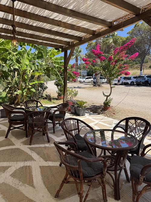 Outdoor dining   at Taverna Ta Filarakia in Rhodes