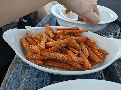 Sweet potato vegan fries at Fairways Inn in Sheffield