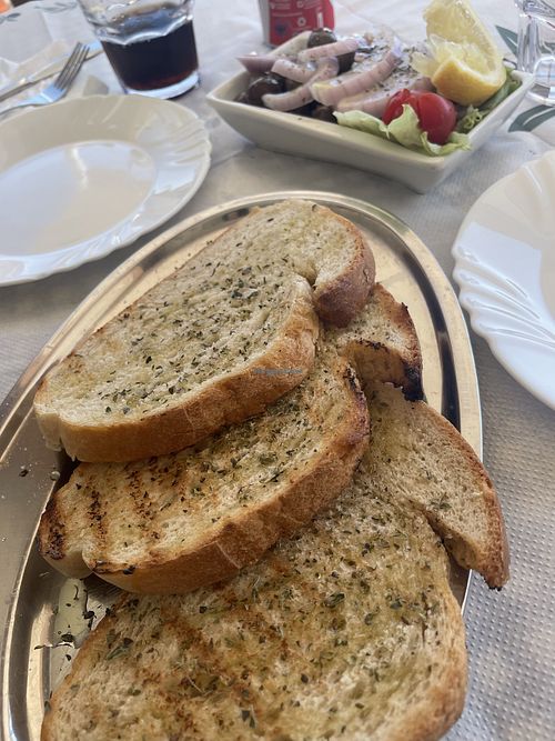 Olives & Bread  at Vangelis Hotel Restorant in Himare