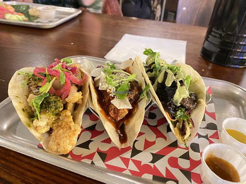 Cauliflower, tofu and mushroom tacos   at DF Tacos in East London