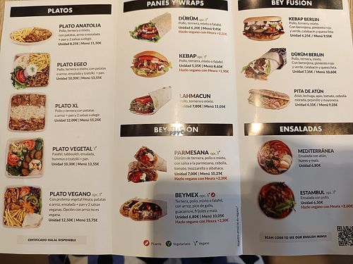 Menú at Beykebap - Centro Comercial Nervión in Sevilla