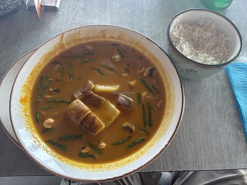 Madras Curry with rice ❤️!  at Blennies Restaurant in Kralendijk