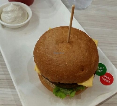spicy burger, nuggets and parisian aioli at Lord of the Fries in Fitzroy