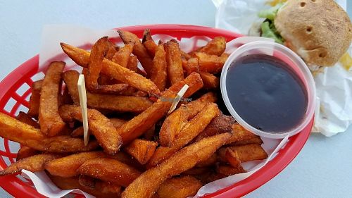 sweet potato fries and mini spicy at Lord of the Fries in Fitzroy