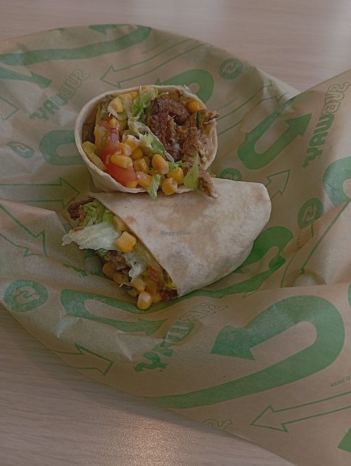 Spicy vegan wrap at Subway in Brno