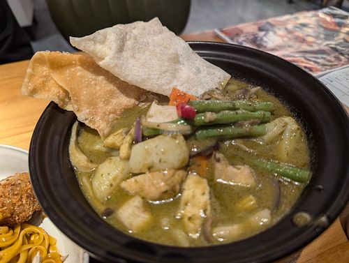 Coconut green curry with vegetables and mushrooms at Verdure Restaurant in Kaohsiung