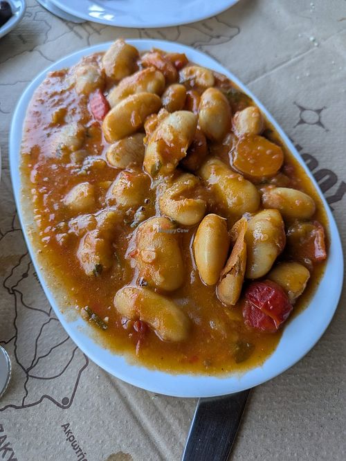 Gigantes, a typical beans dish at Agnadi in Zakynthos