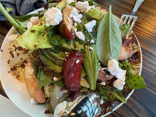 Grilled Stone Fruit Salad  at goatlandia kitchen in Sebastopol