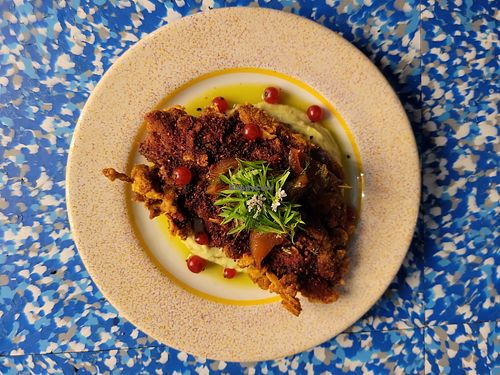 Eggplant at bar mir in Warsaw