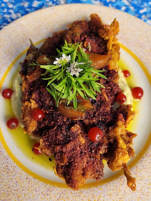 Eggplant at bar mir in Warsaw