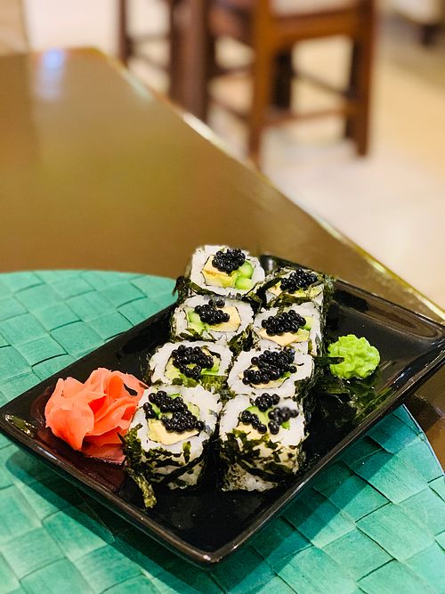 Vegan sushi at Radhika in Tomsk
