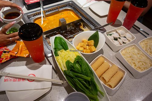 The spread   at Haidilao Hot Pot - Century City in Los Angeles
