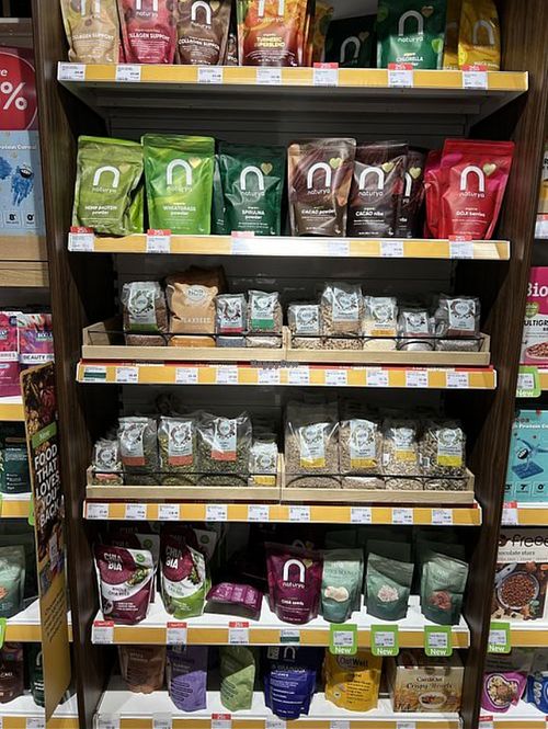 Healthy supplements and grains   at Holland & Barrett in Durham