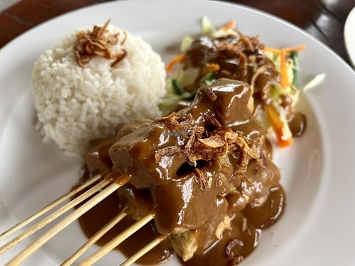 Vegetarian satay Tempeh   at Warung Jun in Semarapura