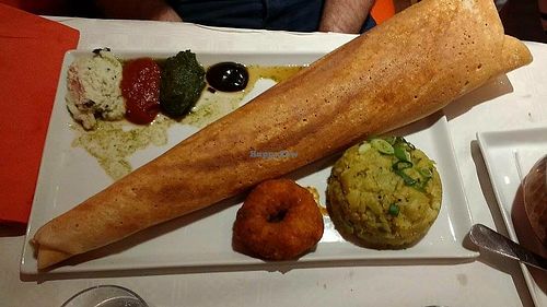 Bread with potatoes and lentils at Thali in Gothenburg