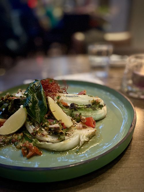 Grilled cabbage with chutney  #Veganuary at The Raven Room in Whistler