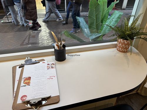 table  at Madam Pancake in Amsterdam