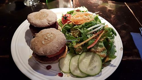 Vegan burger drop dead delicious.  at Radost Fina Kuhinjica in Belgrade