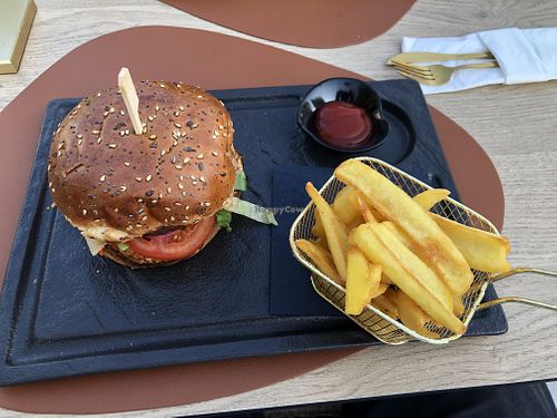 The veggie burger meal  at VALA in Fazana
