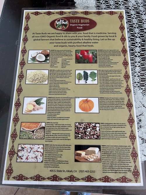 Info   at Tastebuds in Willits