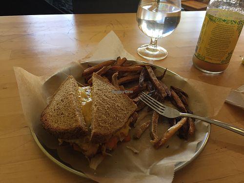 Vegan tempeh Ruben   at Tastebuds in Willits