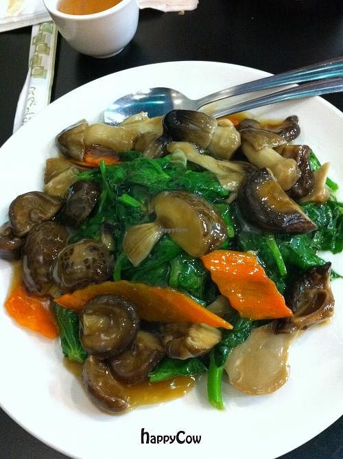 pea sprouts at Bamboo Garden in Millbrae