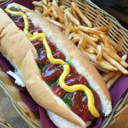 vegan hot dog and chilli fries at Two-Bit Villains in Adelaide