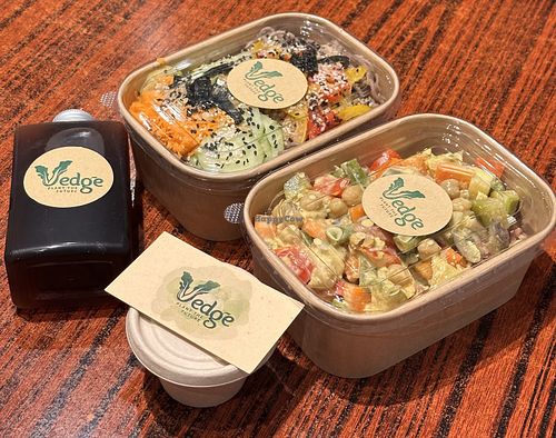 Curry rice, soba salad and iced americano  at Vedge Macau in Macau