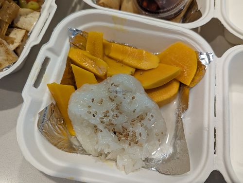 Sticky rice with mango at Bo's Authentic Thai in Santa Fe