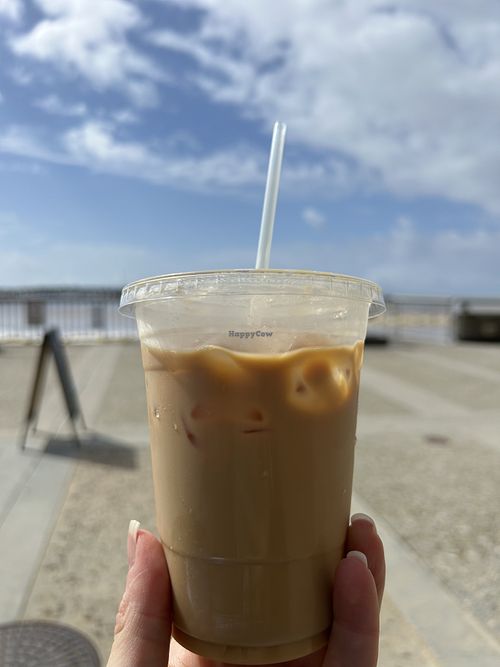 Hawaiian latte with oat milk   at Freedom Coffee in Ventura