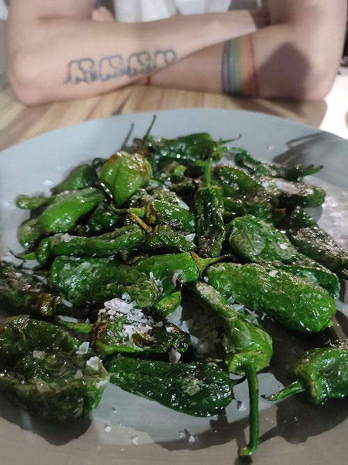 Pimientos de Padrón at Pata Negra in Nijar