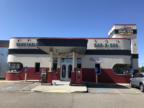 Outside of building at Double Wide Grill in Mars