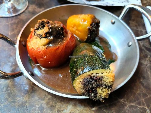 Stuffed vegetables at Faubourg Daimant in Paris