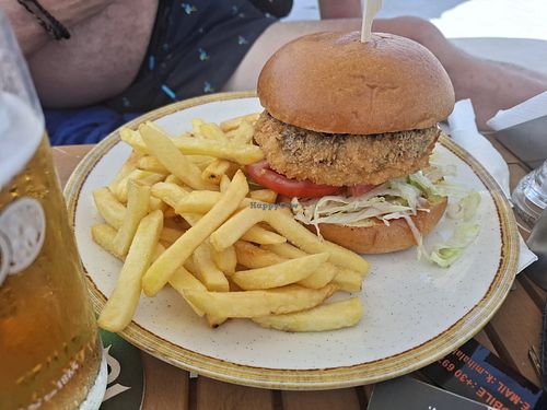 The panko mushroom burger at SunRose Beach Aparthotel in Corfu