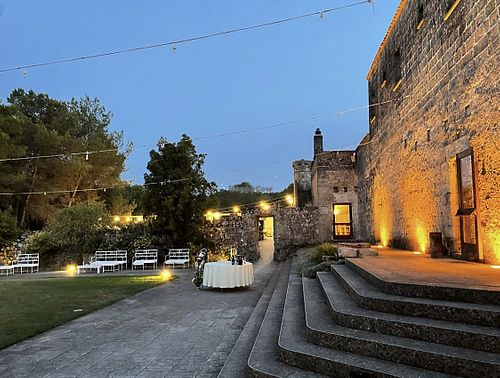 Das Ambiente des Restaurants  at Corte Pizzofalcone in Supersano