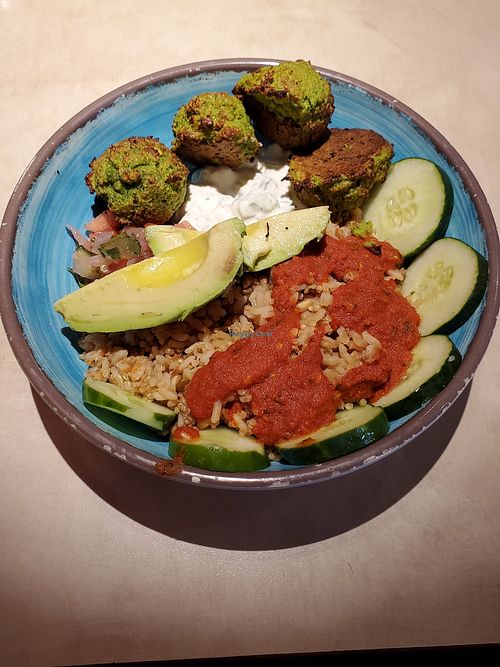 Power Grain Bowl with Falalel and Avacado. at Zoës Kitchen in Columbus