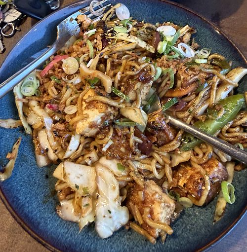 Yakisoba noodle with tofu  at Lazy Panda Pan Asian in Manchester