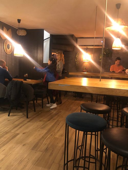 Inside the seating area at Thai Thai Street Food in Zagreb