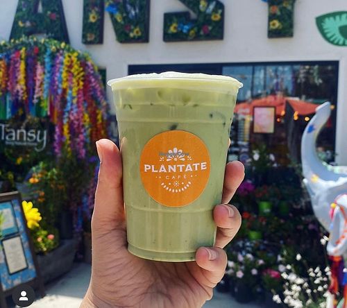 Iced matcha horchata at Plántate Cafe in Burbank