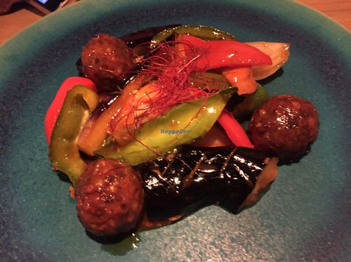 Millet meat-like balls with sticky sauce at Ukishima Garden in Naha