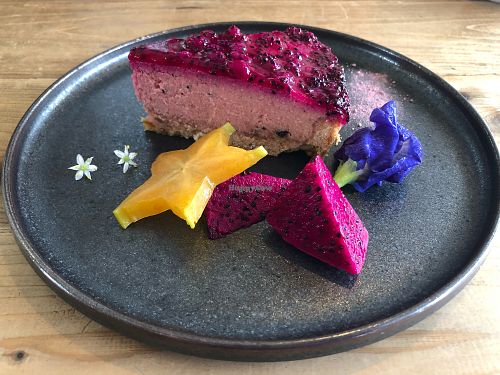Dragon fruit Tofu cheese cake  at Ukishima Garden in Naha