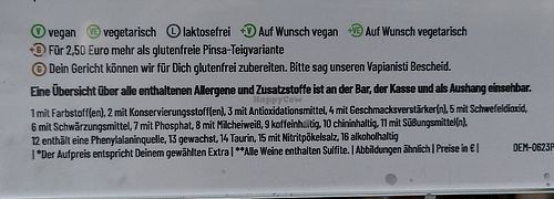 Detail of the symbols at Vapiano in Dresden