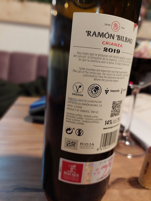 Vegan wines too at D'amira in Madrid