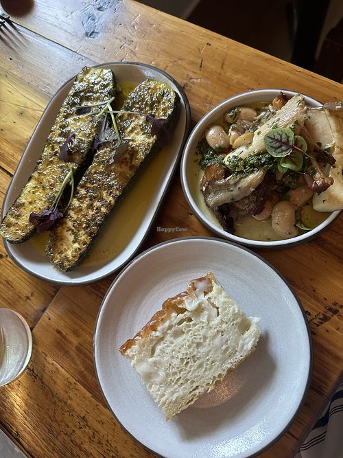 zucchini, mushrooms & beans, bread  at The Pheasant in Dennis