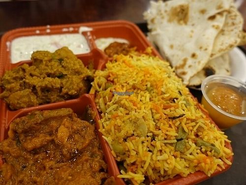 north Indian thali - briyani rice and naan at Komala's Restaurant - Jurong Point in West Singapore