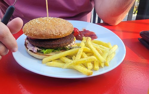 Vegan burger at Forelle in Wasserauen